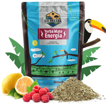 Sada Yerba Maté Rio Parana Energia 500g 0,5kg Yerbomos + Kalabása + Bombilla