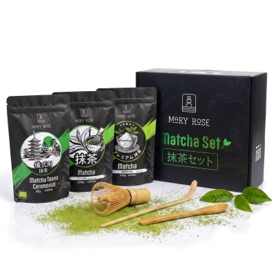 Dárková sada: 3x japonská matcha + bambusové příslušenství