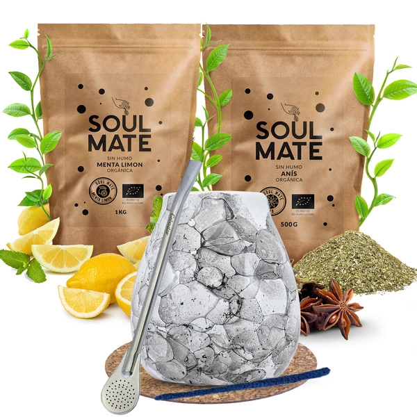 Sada Yerba Maté Soul Mate Organica 2x500g 1kg Kalabása + Bombilla