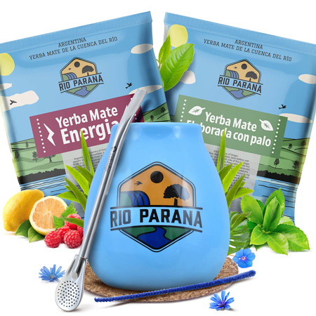 Yerba Mate Rio Parana sada 2x50g Kalabása + Bombilla