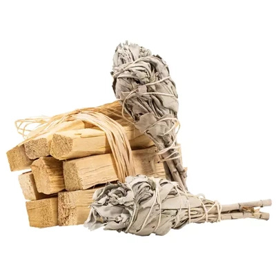 2 x svazek bílé šalvěje + sada Palo Santo 100 g