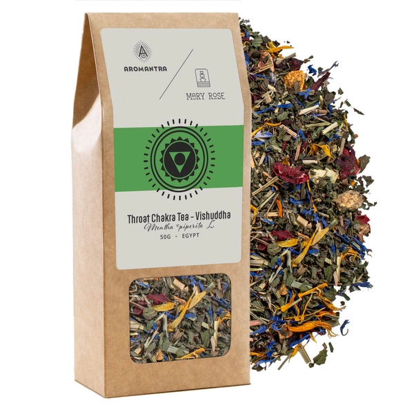 Aromantra x Mary Rose – Čaj na Krční Čakru Vishuddha (bylinný čaj) 50 g