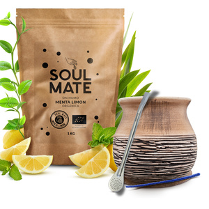 Sada Yerba Maté Soul Mate Organica Menta Limon 500g 0,5kg Kalabása + Bombilla